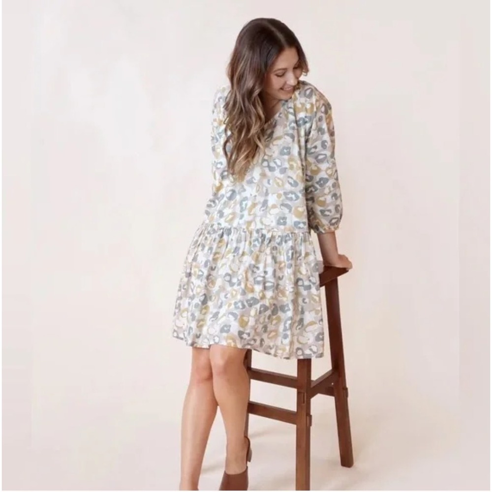 Able Hannah Raglan Flounce Dress Size M Cotton Boho Babydoll Flowy Spring Casual